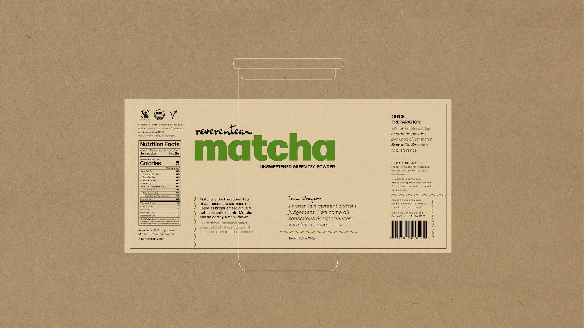 Reverentea 2D mockup-label